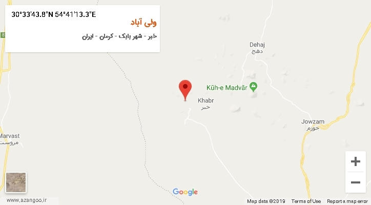 روستای ولی آباد بر روی نقشه