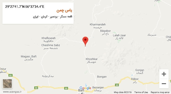 روستای یاس چمن بر روی نقشه