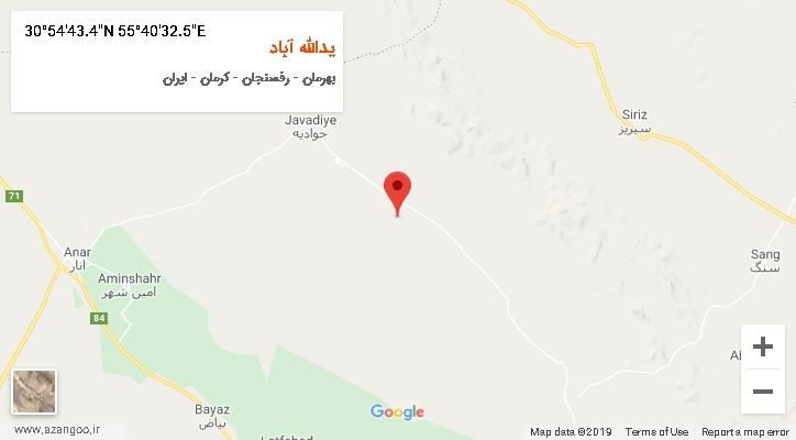 روستای یدالله آباد بر روی نقشه