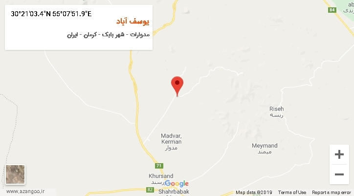 روستای یوسف آباد بر روی نقشه