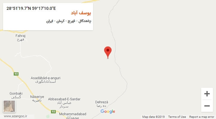 روستای یوسف آباد بر روی نقشه