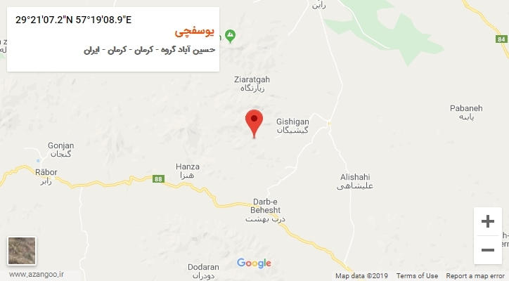 روستای یوسفچی بر روی نقشه