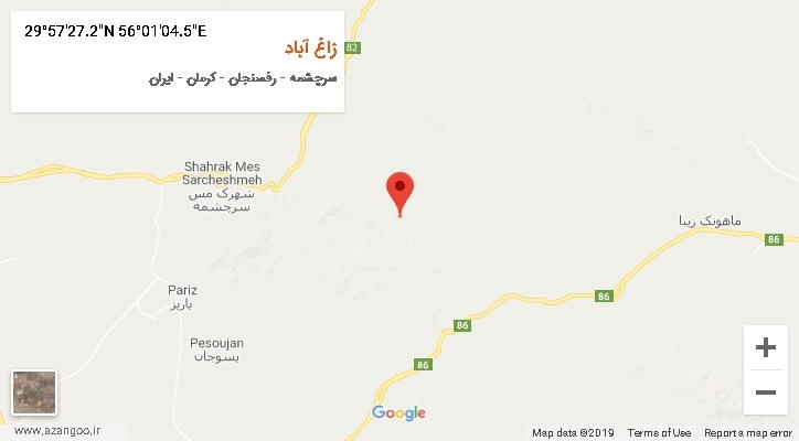روستای زاغ آباد بر روی نقشه