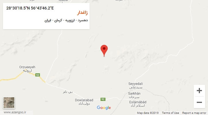 روستای زاغدار بر روی نقشه