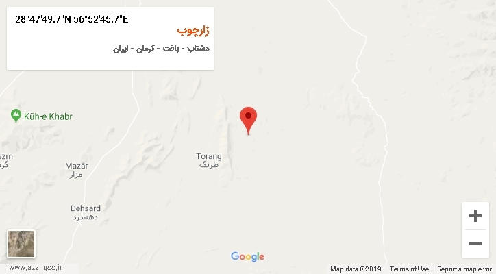 روستای زارچوب بر روی نقشه