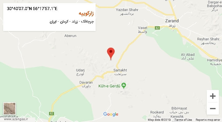 روستای زارکوییه بر روی نقشه