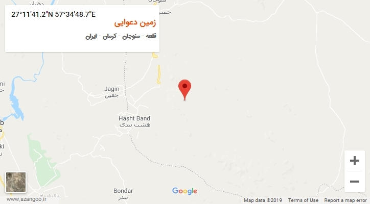 روستای زمین دعوایی بر روی نقشه