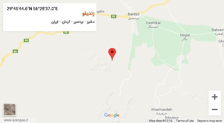 روستای زندیفو بر روی نقشه