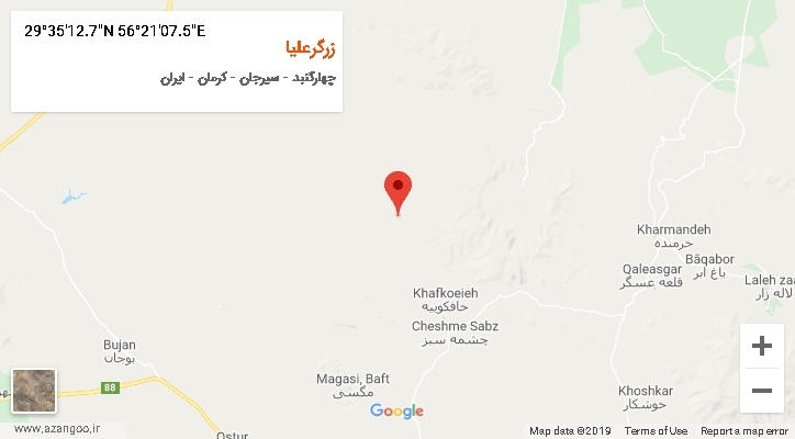 روستای زرگرعلیا بر روی نقشه
