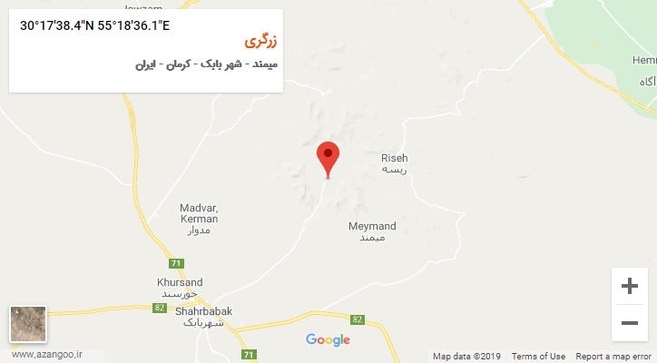 روستای زرگری بر روی نقشه