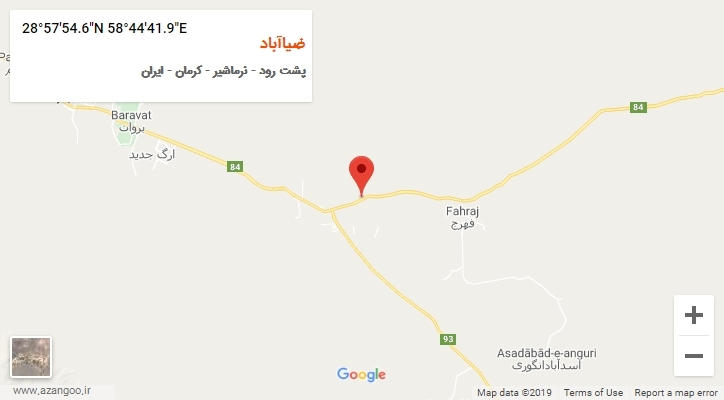 روستای ضیاآباد بر روی نقشه
