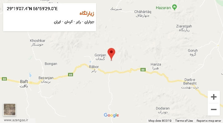 روستای زیارتگاه بر روی نقشه