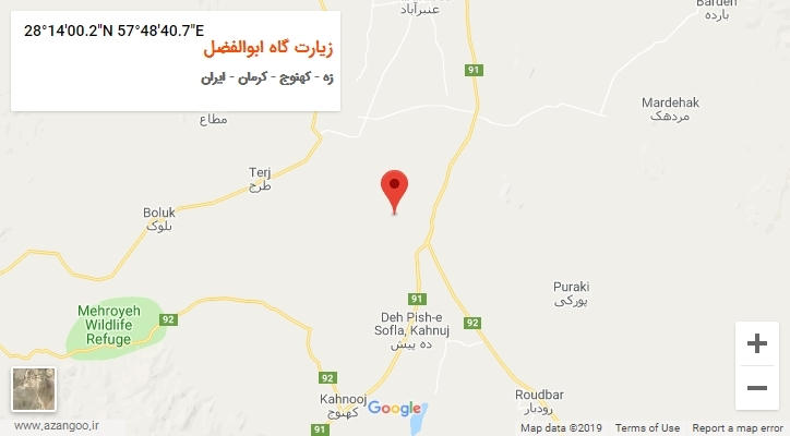 روستای زیارت گاه ابوالفضل بر روی نقشه