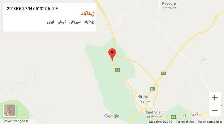 روستای زیدآباد بر روی نقشه