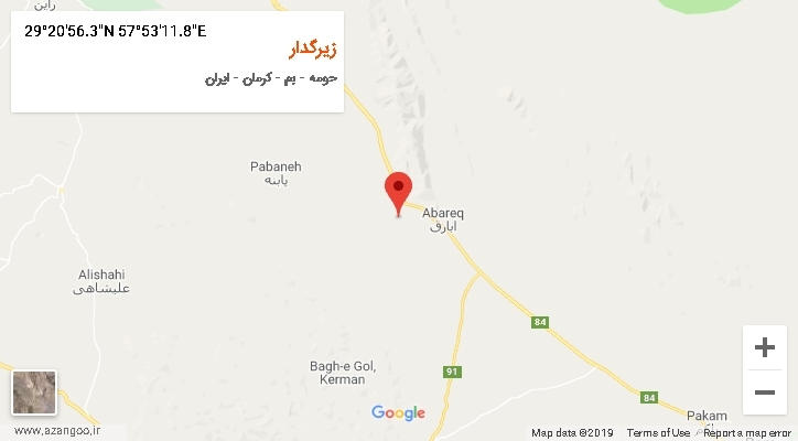 روستای زیرگدار بر روی نقشه
