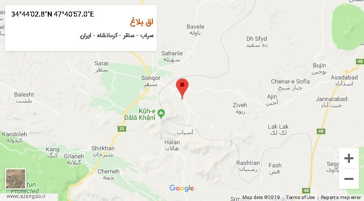 روستای اق بلاغ بر روی نقشه