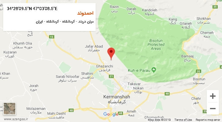 روستای احمدوند بر روی نقشه