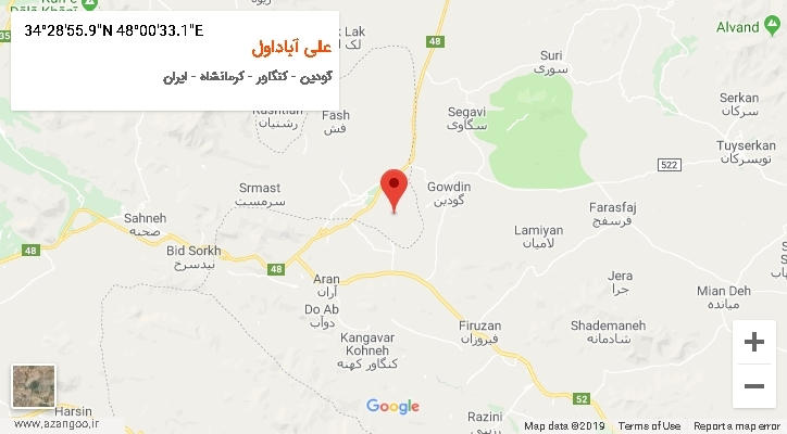 روستای علی آباداول بر روی نقشه