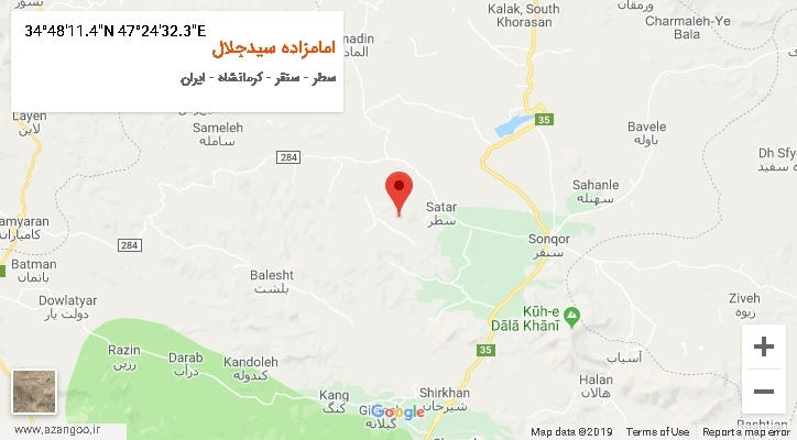 روستای امامزاده سیدجلال بر روی نقشه