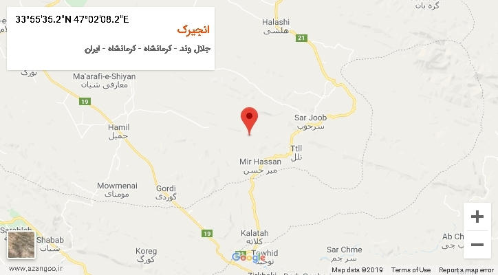 روستای انجیرک بر روی نقشه