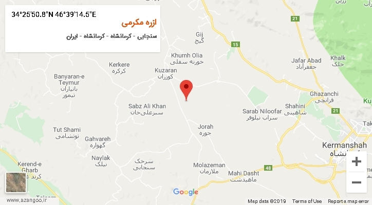 روستای ازره مکرمی بر روی نقشه