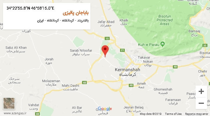 روستای باباجان پالیزی بر روی نقشه