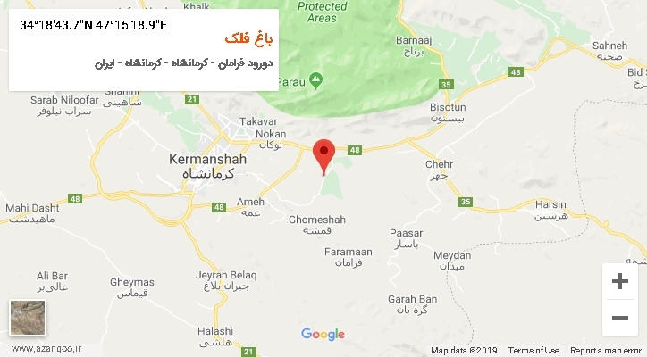 روستای باغ فلک بر روی نقشه