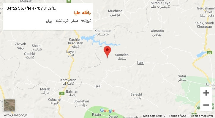 روستای باقله علیا بر روی نقشه