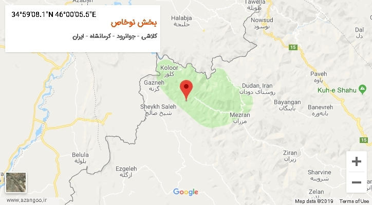 روستای بخش نوخاص بر روی نقشه