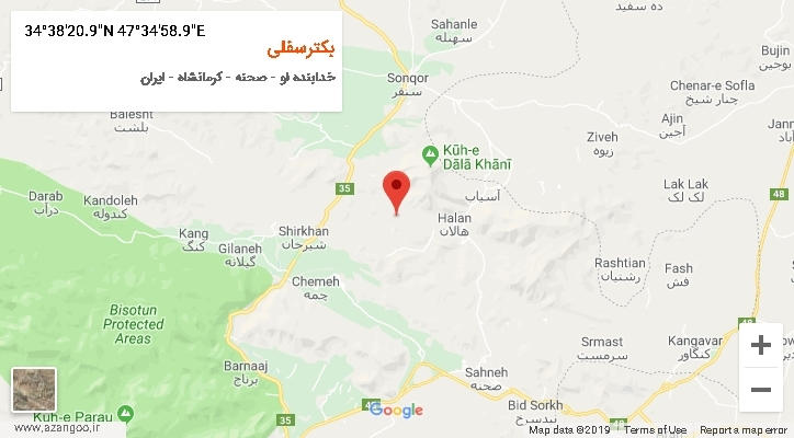 روستای بکترسفلی بر روی نقشه