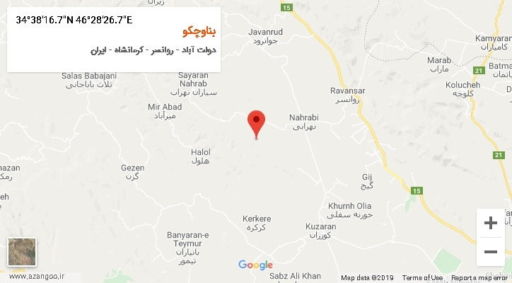 روستای بناوچکو بر روی نقشه