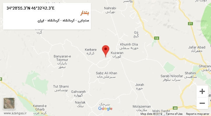 روستای بندار بر روی نقشه