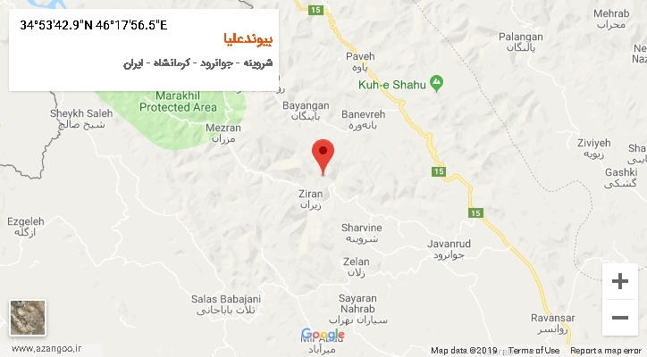روستای بیوندعلیا بر روی نقشه