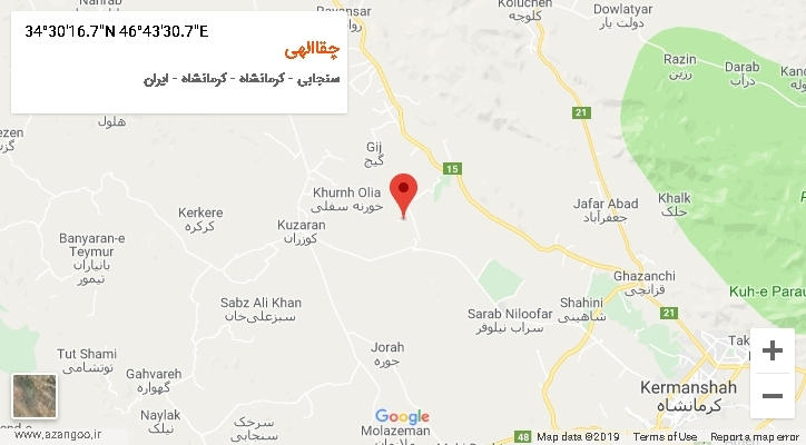 روستای چقاالهی بر روی نقشه