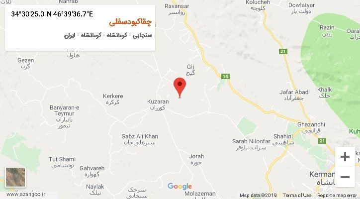 روستای چقاکبودسفلی بر روی نقشه