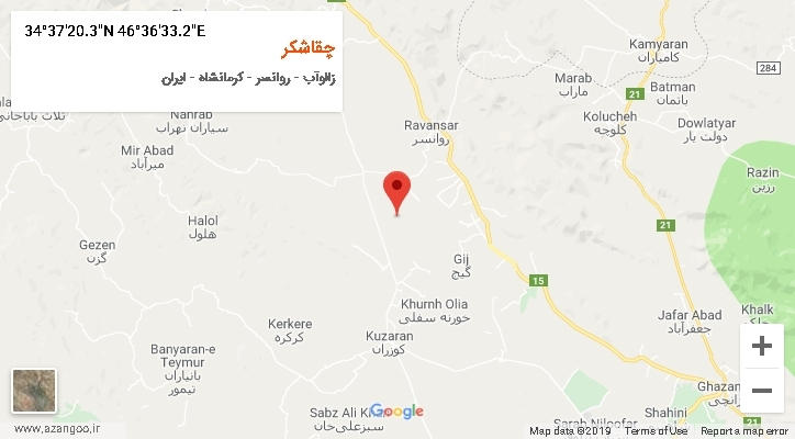 روستای چقاشکر بر روی نقشه