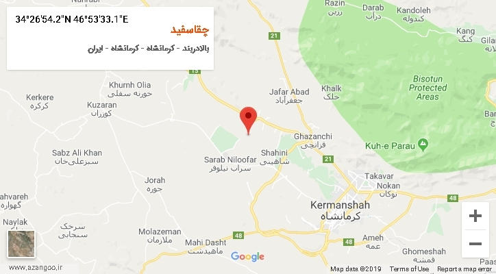 روستای چقاسفید بر روی نقشه