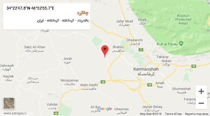 روستای چقازرد بر روی نقشه