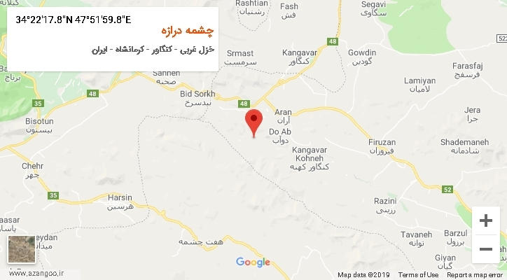 روستای چشمه درازه بر روی نقشه