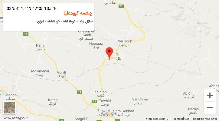 روستای چشمه کبودعلیا بر روی نقشه