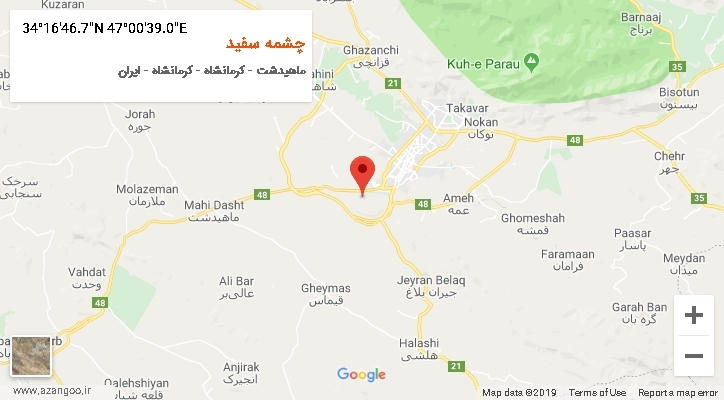 روستای چشمه سفید بر روی نقشه