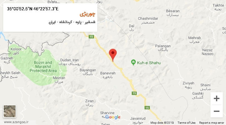 روستای چوریژی بر روی نقشه