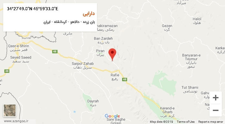 روستای دارابی بر روی نقشه