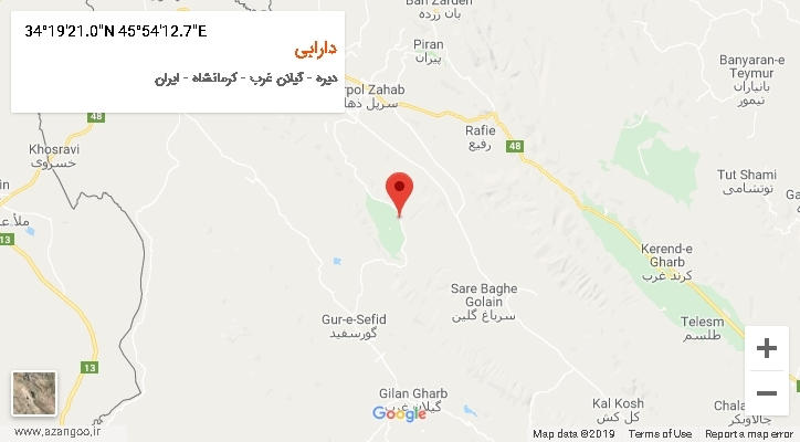 روستای دارابی بر روی نقشه