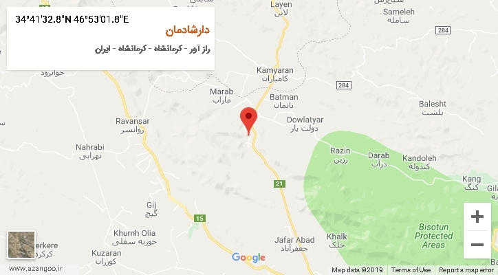 روستای دارشادمان بر روی نقشه