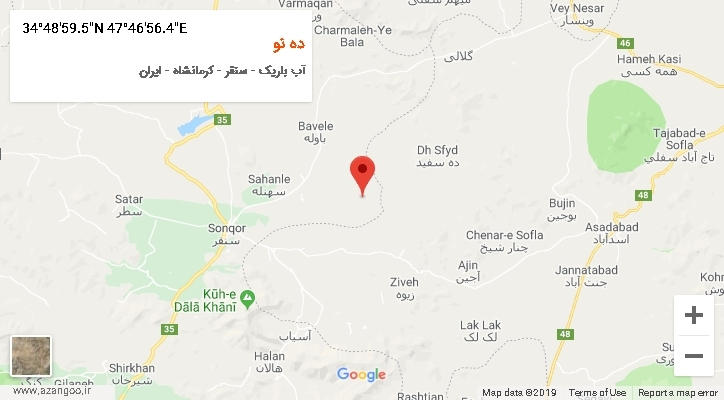 روستای ده نو بر روی نقشه