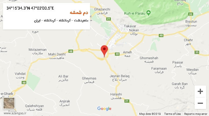 روستای دم شمشه بر روی نقشه