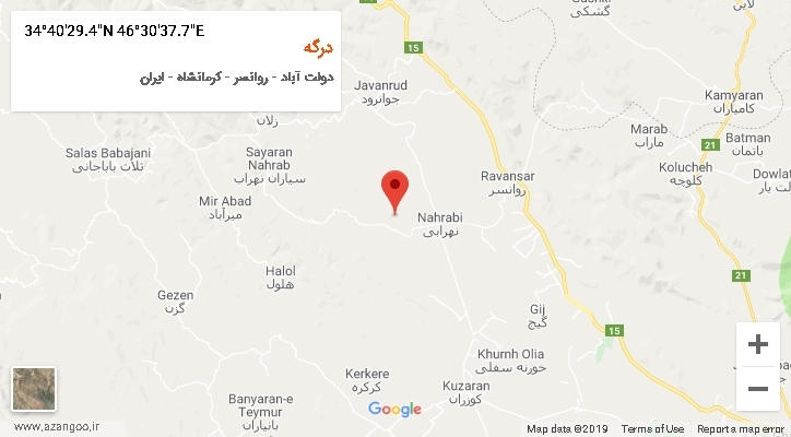 روستای درگه بر روی نقشه
