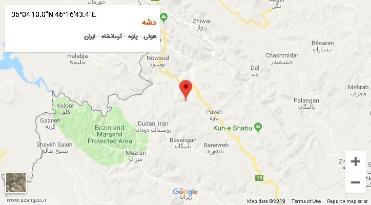 روستای دشه بر روی نقشه