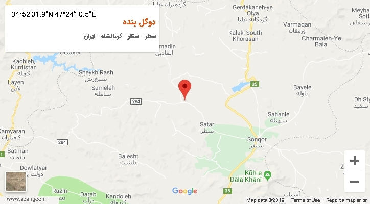 روستای دوگل بنده بر روی نقشه